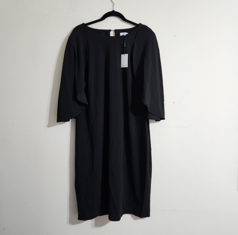 Calvin Klein Cape Sleeve Sheath Dress NWT!